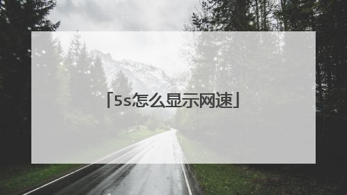 5s怎么显示网速