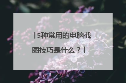 5种常用的电脑截图技巧是什么？