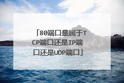 80端口是属于TCP端口还是IP端口还是UDP端口