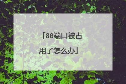 80端口被占用了怎么办
