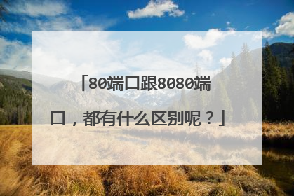 80端口跟8080端口，都有什么区别呢？