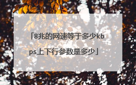 8兆的网速等于多少kbps上下行参数是多少