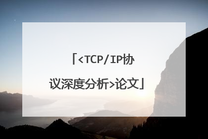 <TCP/IP协议深度分析>论文