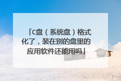 C盘(系统盘)格式化了,装在别的盘里的应用软件还能用吗