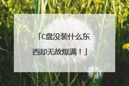C盘没装什么东西却无故爆满!