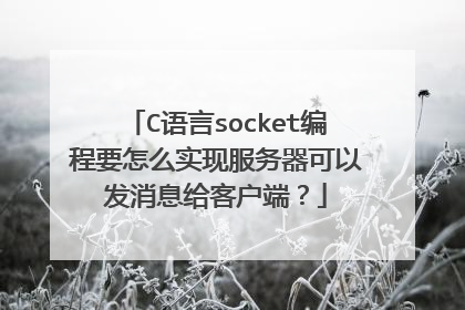 C语言socket编程要怎么实现服务器可以发消息给客户端？