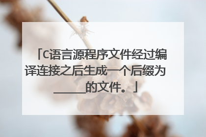 C语言源程序文件经过编译连接之后生成一个后缀为_____的文件。