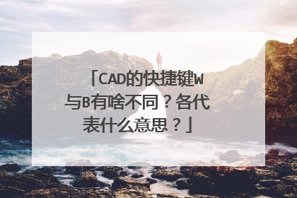 CAD的快捷键W与B有啥不同?各代表什么意思?