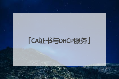 CA证书与DHCP服务