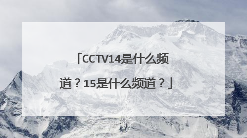 CCTV14是什么频道？15是什么频道？