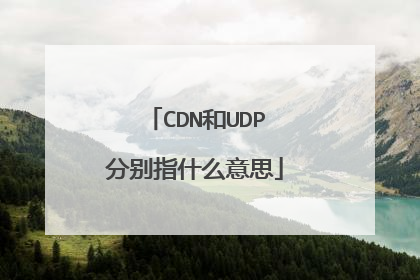 CDN和UDP分别指什么意思