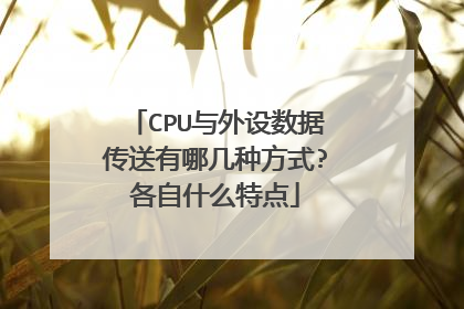 CPU与外设数据传送有哪几种方式?各自什么特点