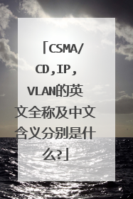 CSMA/CD,IP,VLAN的英文全称及中文含义分别是什么?