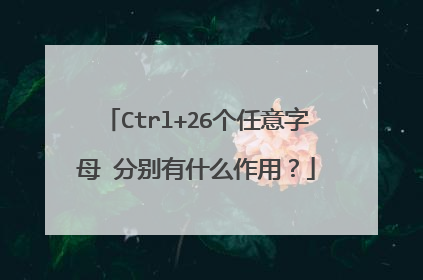Ctrl+26个任意字母 分别有什么作用?
