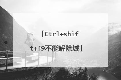 Ctrl+shift+f9不能解除域