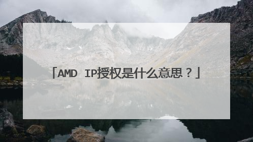 AMD IP授权是什么意思？