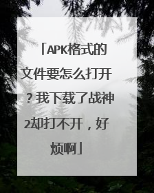 APK格式的文件要怎么打开?我下载了战神2却打不开,好烦啊