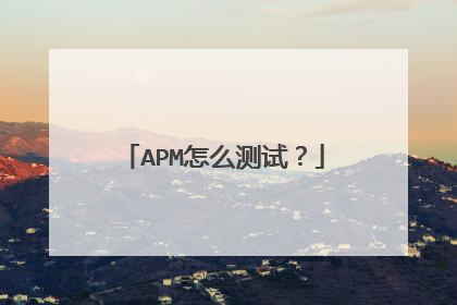 APM怎么测试?