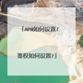 APN如何设置?鉴权如何设置?
