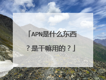 APN是什么东西?是干嘛用的?