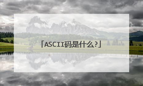 ASCII码是什么?