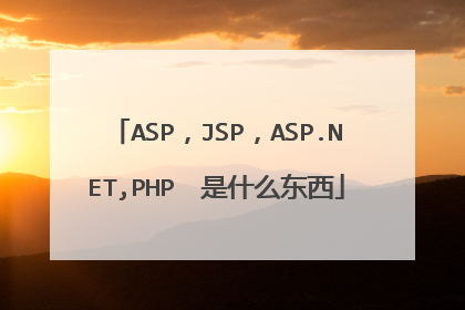 ASP，JSP，ASP.NET,PHP　是什么东西