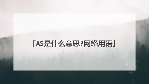 AS是什么意思?网络用语