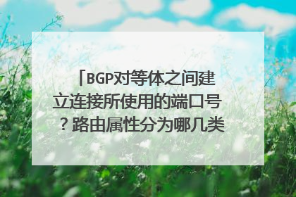 BGP对等体之间建立连接所使用的端口号？路由属性分为哪几类。常用的有哪几种？（至少四种）
