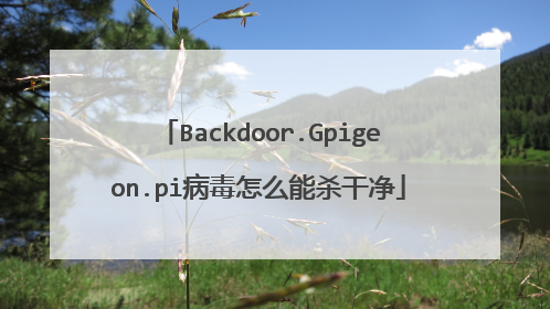 Backdoor.Gpigeon.pi病毒怎么能杀干净