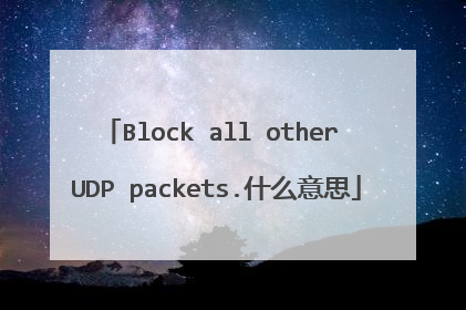 Block all other UDP packets.什么意思
