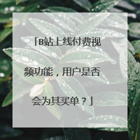 B站上线付费视频功能，用户是否会为其买单？