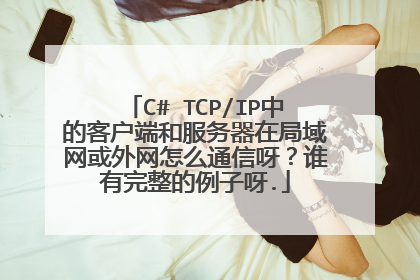 C# TCP/IP中的客户端和服务器在局域网或外网怎么通信呀？谁有完整的例子呀.
