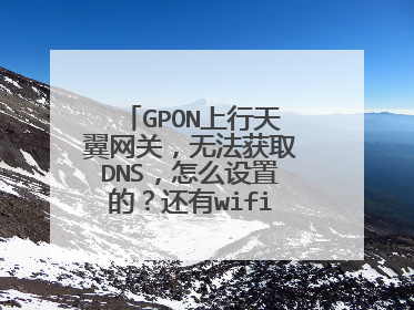 GPON上行天翼网关,无法获取DNS,怎么设置的?还有wifi上网的设置?