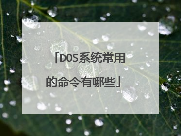 DOS系统常用的命令有哪些