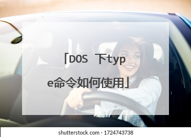 DOS 下type命令如何使用