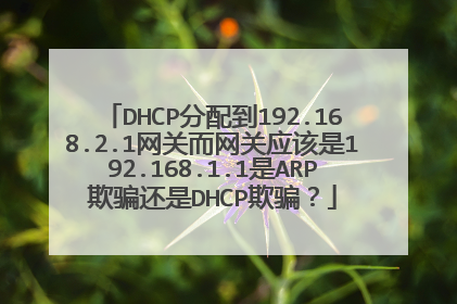 DHCP分配到192.168.2.1网关而网关应该是192.168.1.1是ARP欺骗还是DHCP欺骗？