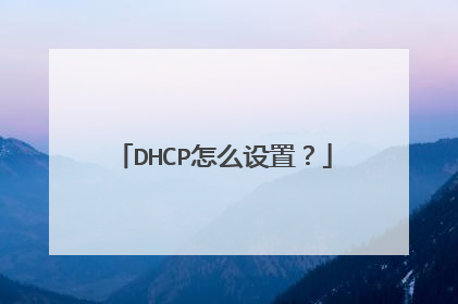 DHCP怎么设置？