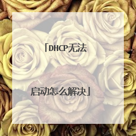 DHCP无法启动怎么解决