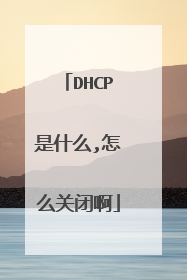 DHCP是什么,怎么关闭啊
