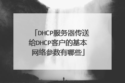 DHCP服务器传送给DHCP客户的基本网络参数有哪些