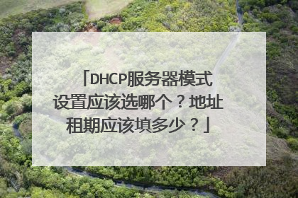 DHCP服务器模式设置应该选哪个?地址租期应该填多少?