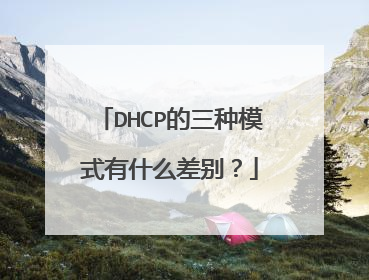 DHCP的三种模式有什么差别？