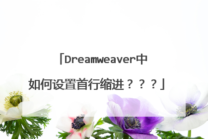 Dreamweaver中如何设置首行缩进？？？