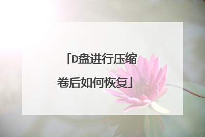 D盘进行压缩卷后如何恢复