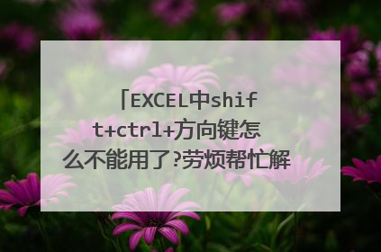 EXCEL中shift+ctrl+方向键怎么不能用了?劳烦帮忙解决下，纠结中···