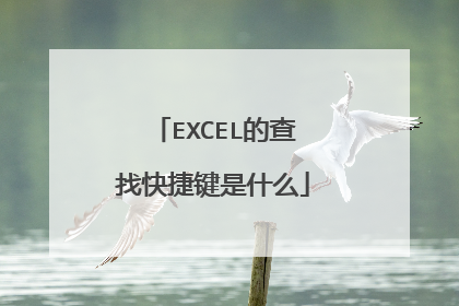 EXCEL的查找快捷键是什么