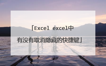 Excel excel中有没有取消隐藏的快捷键