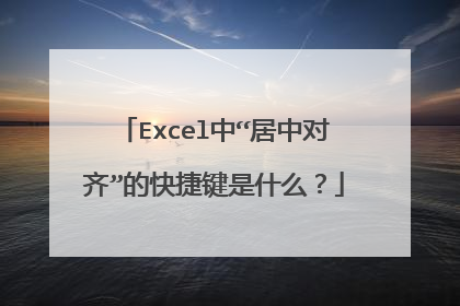Excel中“居中对齐”的快捷键是什么?
