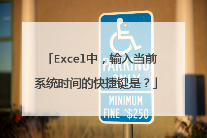 Excel中,输入当前系统时间的快捷键是?