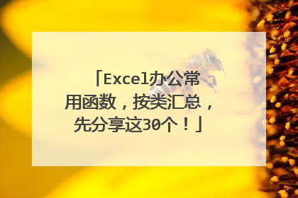 Excel办公常用函数,按类汇总,先分享这30个!